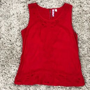 Red tank blouse